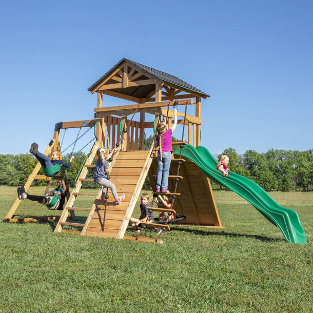 Backyard Discovery Highlander All Cedar Wooden Swing Set & Reviews